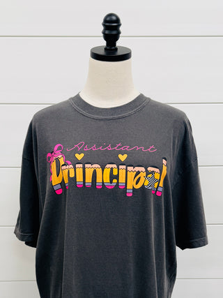 Assistant Principal Pencil Graphic Tee-Harps & Oli-Shop Anchored Bliss Women's Boutique Clothing Store