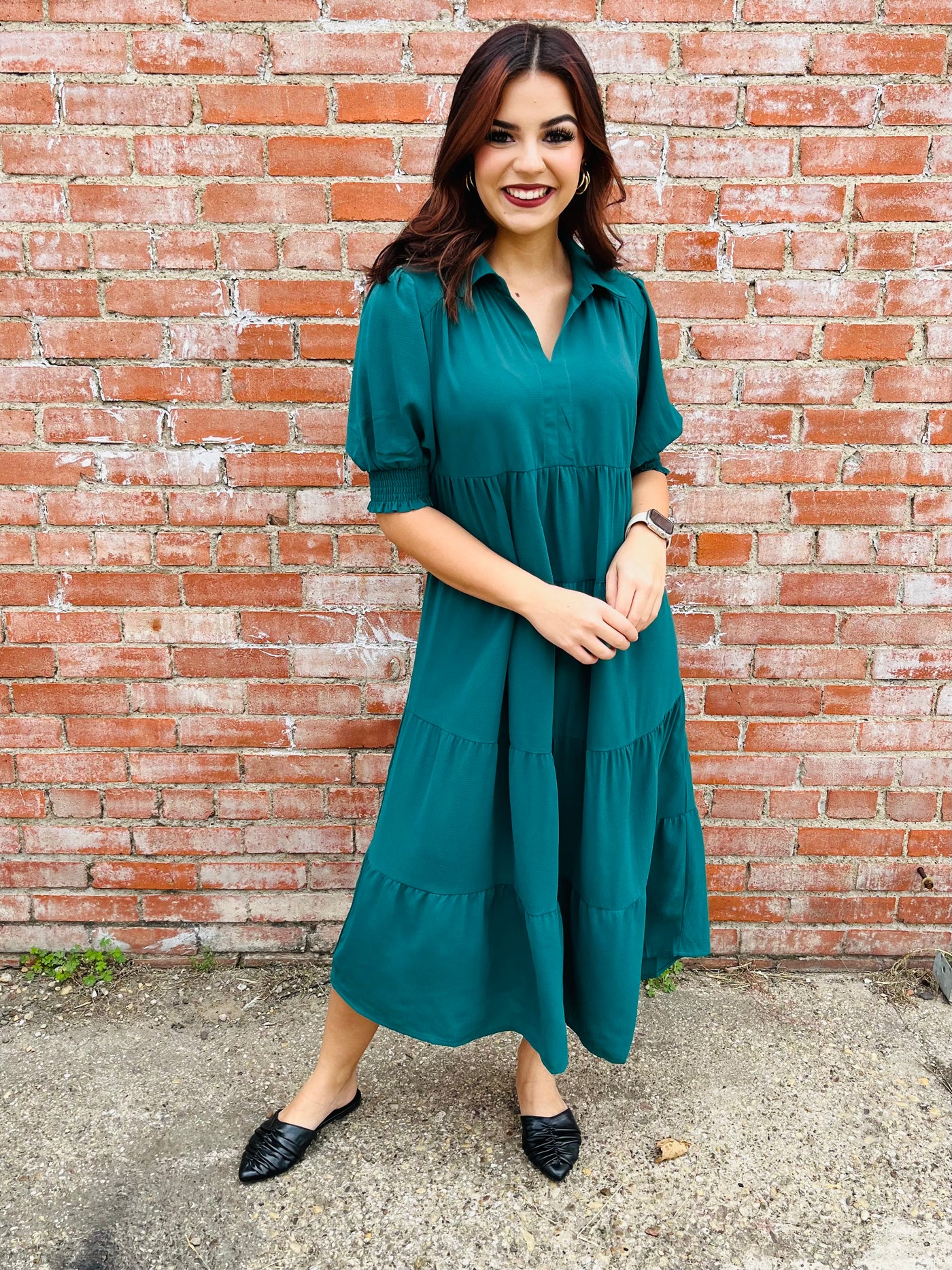 Make Me Smile Maxi Dress • Green-Umgee-Shop Anchored Bliss Women's Boutique Clothing Store