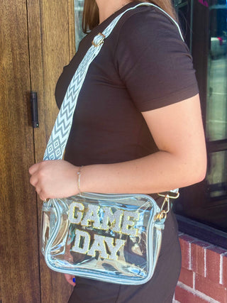 Game Day Glam Clear Bag • Silver-Brittany Carl-Shop Anchored Bliss Women's Boutique Clothing Store