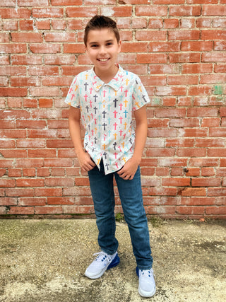 Sunday Best Boys Button Shirt-Brittany Carl-Shop Anchored Bliss Women's Boutique Clothing Store