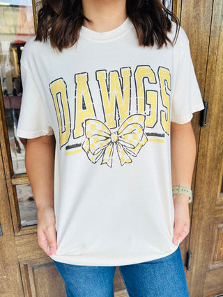 Bulldogs Block & Bow Graphic Tee-Harps & Oli-Shop Anchored Bliss Women's Boutique Clothing Store