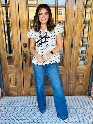 It’s About Time Polka Dot Blouse • Cream-Stacey Kluttz-Shop Anchored Bliss Women's Boutique Clothing Store
