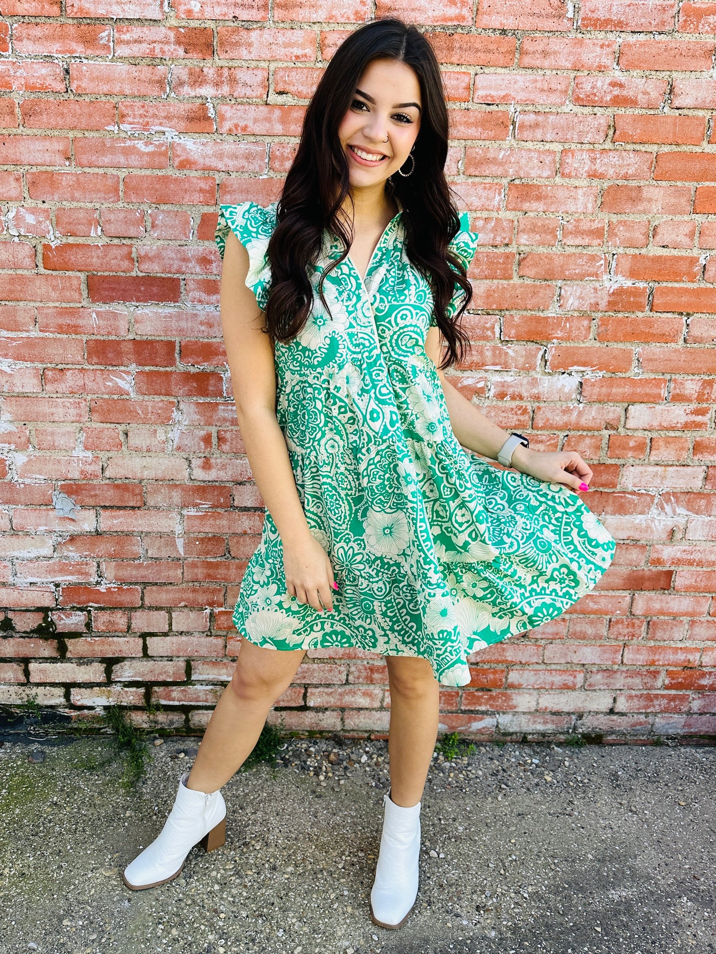 Faithful and True Dress • Green-Umgee-Shop Anchored Bliss Women's Boutique Clothing Store