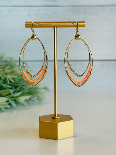 Tatum Layered Teardrop Earrings • Orange-DMC-Shop Anchored Bliss Women's Boutique Clothing Store