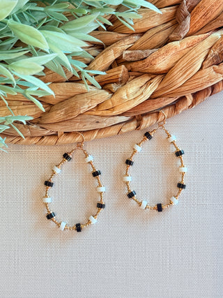 Mary Teardrop Earrings • Gold & Black-DMC-Shop Anchored Bliss Women's Boutique Clothing Store