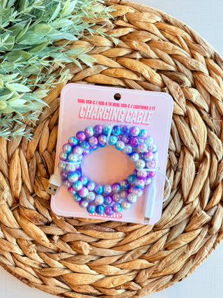 Beaded Universals Charger • Purple Tie Die Pearl-Brittany Carl-Shop Anchored Bliss Women's Boutique Clothing Store