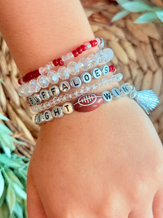 Go, Fight, Win Bracelet Set• Red and White-Stacey Kluttz-Shop Anchored Bliss Women's Boutique Clothing Store