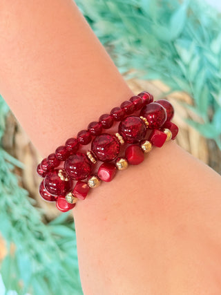 Red, Red Wine Bracelet Set-Stacey Kluttz-Shop Anchored Bliss Women's Boutique Clothing Store