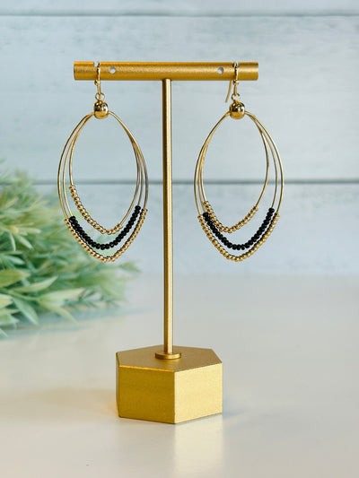 Tatum Layered Teardrop Earrings • Black-DMC-Shop Anchored Bliss Women's Boutique Clothing Store