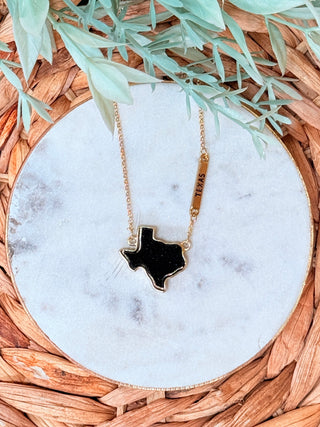 Southern Sparkle Texas Necklace • Black and Gold-Stacey Kluttz-Shop Anchored Bliss Women's Boutique Clothing Store