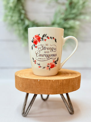 Be Strong & Courageous Floral Coffee Mug-Brittany Carl-Shop Anchored Bliss Women's Boutique Clothing Store
