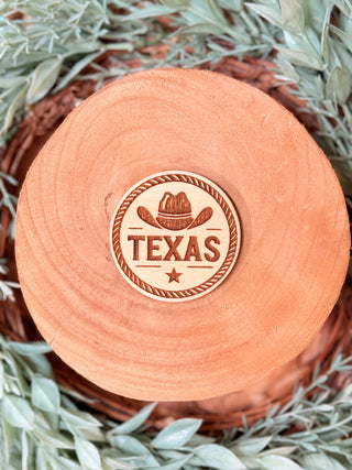 Texas Rope Circle Magnet • Western Engraved Wood Accent-Brittany Carl-Shop Anchored Bliss Women's Boutique Clothing Store