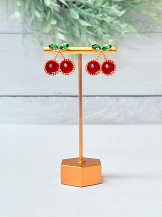 Cherry Jeweled Earrings-Stacey Kluttz-Shop Anchored Bliss Women's Boutique Clothing Store
