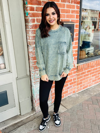 Always On Your Side Acid Washed Pullover • Ash Jade-Zenana-Shop Anchored Bliss Women's Boutique Clothing Store