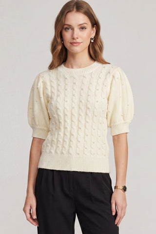 Together With You Pearl Embellished Sweater Top • Cream-She+Sky-Shop Anchored Bliss Women's Boutique Clothing Store