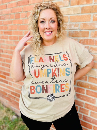 Favorite Fall Things Graphic Tee-Harps & Oli-Shop Anchored Bliss Women's Boutique Clothing Store