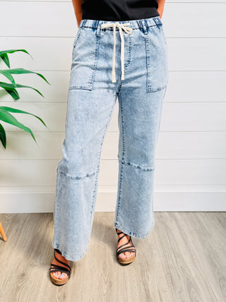 Meant to Be Mineral Washed Stretchband Waist Denim Jeans-Simply Southern-Shop Anchored Bliss Women's Boutique Clothing Store