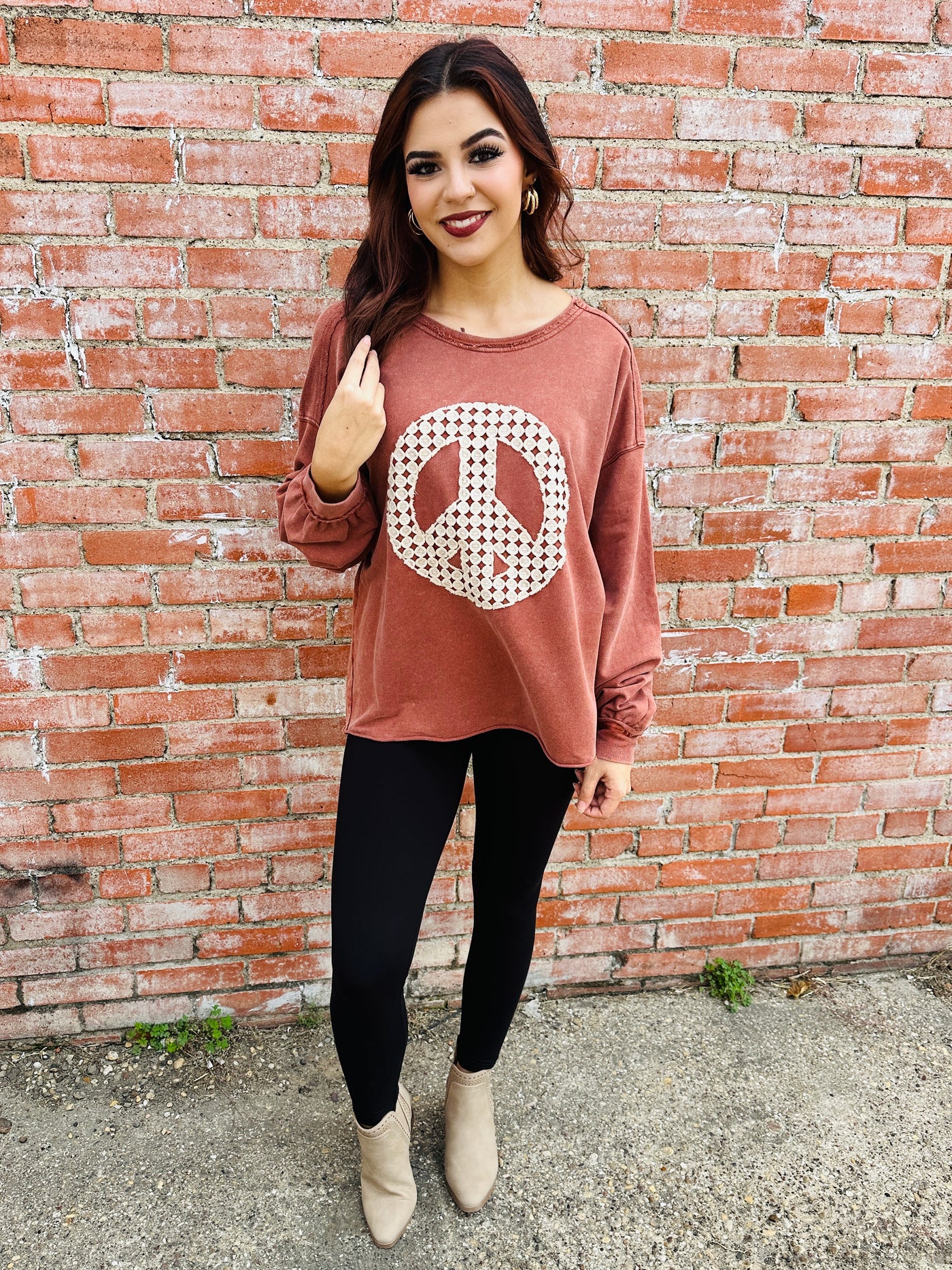 Feeling Groovy Top • Red-Umgee-Shop Anchored Bliss Women's Boutique Clothing Store