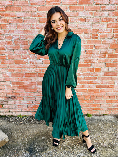 All Because of You Long Sleeve Dress • Green-She+Sky-Shop Anchored Bliss Women's Boutique Clothing Store