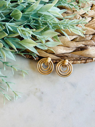 Amanda Circle Earrings • Gold-DMC-Shop Anchored Bliss Women's Boutique Clothing Store