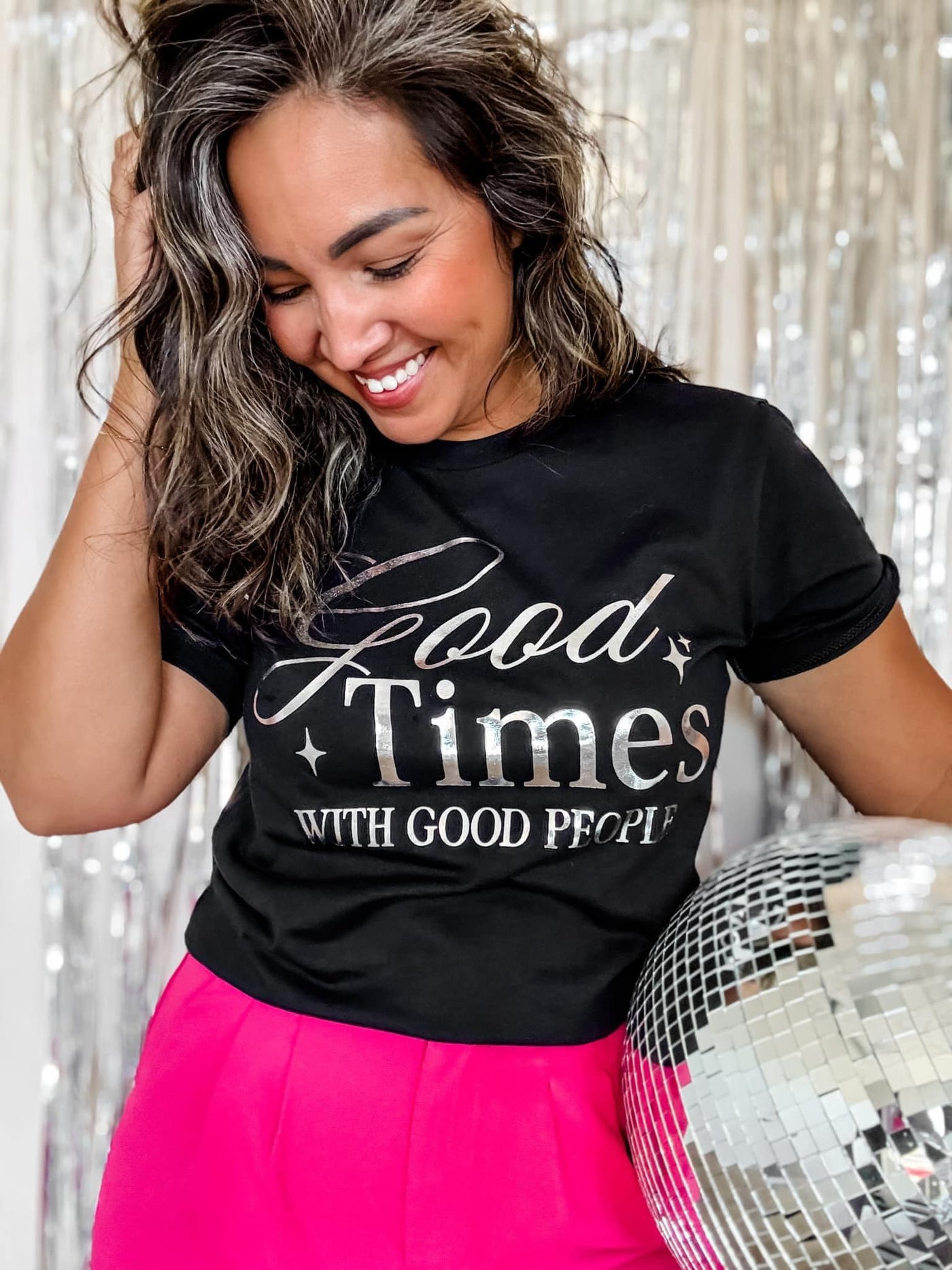 Good Times With Good People Graphic Tee-Mugsby-Shop Anchored Bliss Women's Boutique Clothing Store