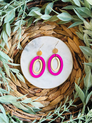 Janice Oval Earrings • Magenta-DMC-Shop Anchored Bliss Women's Boutique Clothing Store