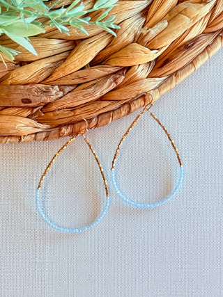 Addie Beaded Teardrop Earrings • Baby Blue-DMC-Shop Anchored Bliss Women's Boutique Clothing Store