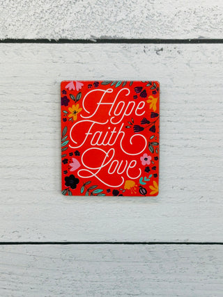 Floral Hop Faith Love Refrigerator Magnet-Brittany Carl-Shop Anchored Bliss Women's Boutique Clothing Store