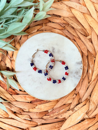 Party in the USA Hoop Earrings-Brittany Carl-Shop Anchored Bliss Women's Boutique Clothing Store