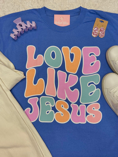 Love Like Jesus Graphic Tee-Small Town Society-Shop Anchored Bliss Women's Boutique Clothing Store