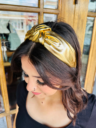 Come Along Metallic Headband • Gold-Song Lily-Shop Anchored Bliss Women's Boutique Clothing Store