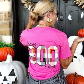 Pink Hey Boo Hey Graphic Tee-PPTX-Shop Anchored Bliss Women's Boutique Clothing Store