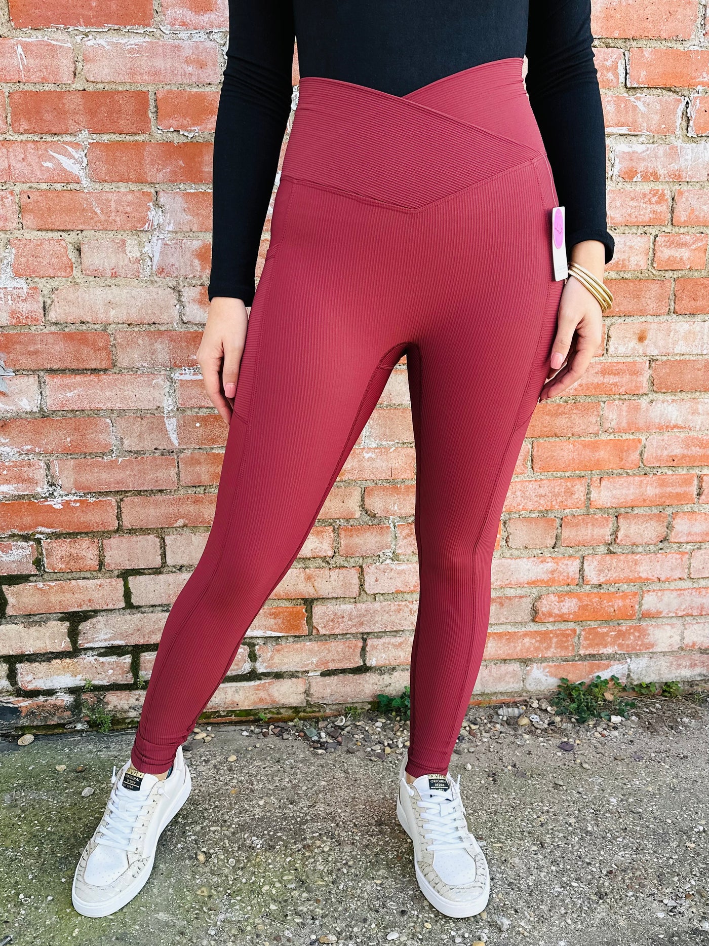 A Walk Around the Town Ribbed Leggings • Rust-Emerald Creek-Shop Anchored Bliss Women's Boutique Clothing Store