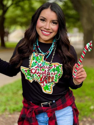 Merry Christmas Y'all Long Sleeved Graphic Tee-Texas True Threads-Shop Anchored Bliss Women's Boutique Clothing Store