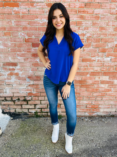 Happy Days Top • Royal Blue-Emerald Creek-Shop Anchored Bliss Women's Boutique Clothing Store