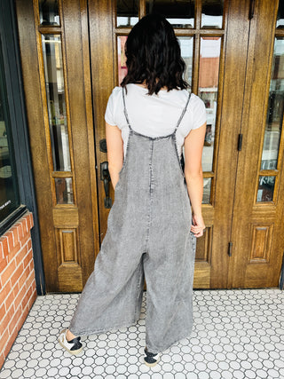 Effortlessly Chic Mineral Washed Jumpsuit • Black-Zenana-Shop Anchored Bliss Women's Boutique Clothing Store