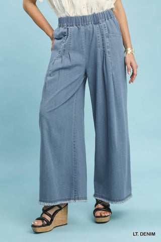 Love Like Ours Wide Leg Cropped Denim Pants-Umgee-Shop Anchored Bliss Women's Boutique Clothing Store