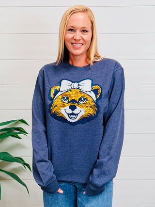 Bandana Wolverine Sequin Patch Sweatshirt • Navy-Harps & Oli-Shop Anchored Bliss Women's Boutique Clothing Store