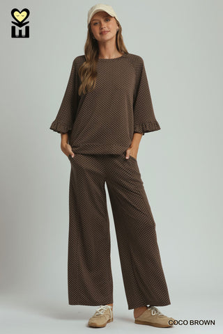 Sweet Little Things Polka Dot Set • Brown-Umgee-Shop Anchored Bliss Women's Boutique Clothing Store