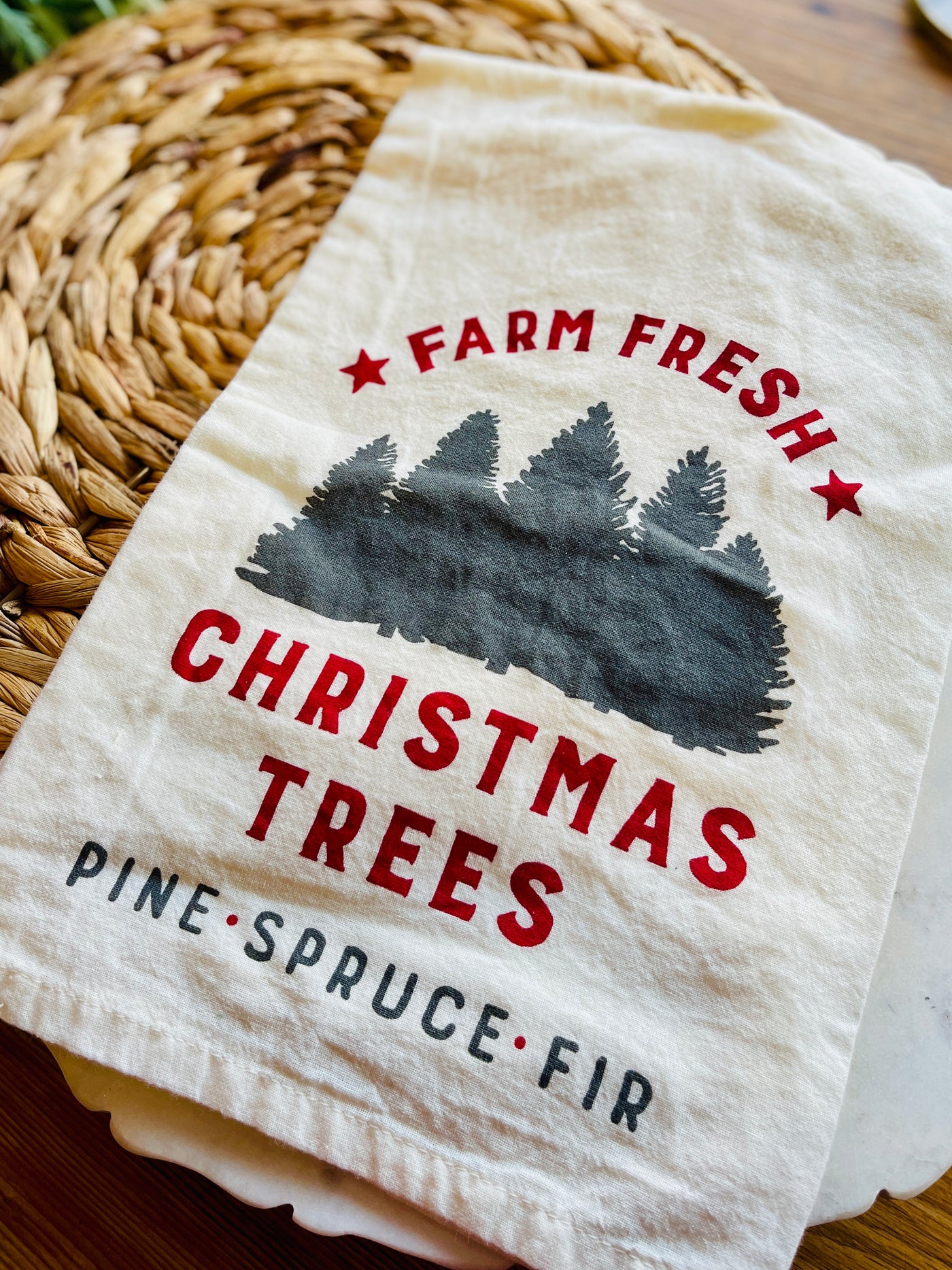 Christmas Trees Tea Towel-DMC-Shop Anchored Bliss Women's Boutique Clothing Store