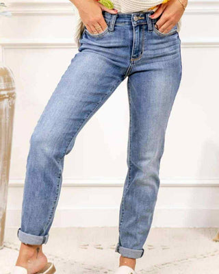 Judy Blue In My Feels Boyfriend Denim Jeans-Judy Blue-Shop Anchored Bliss Women's Boutique Clothing Store