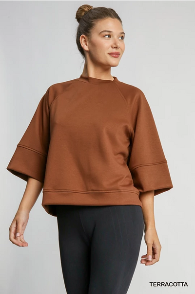 Make the Call Wide Sleeve Top • Camel-Umgee-Shop Anchored Bliss Women's Boutique Clothing Store