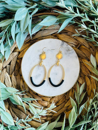 Kailey Oval Earrings • Black-DMC-Shop Anchored Bliss Women's Boutique Clothing Store