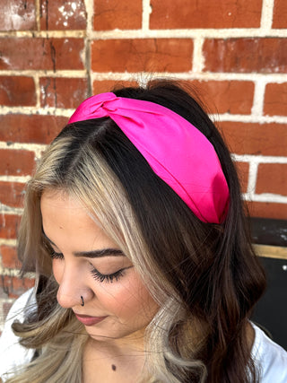 A Moment With You Knotted Headband • Fuchsia-Sandy + Rizzo-Shop Anchored Bliss Women's Boutique Clothing Store