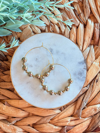Golden Hour Beaded Hoop Earrings-Brittany Carl-Shop Anchored Bliss Women's Boutique Clothing Store