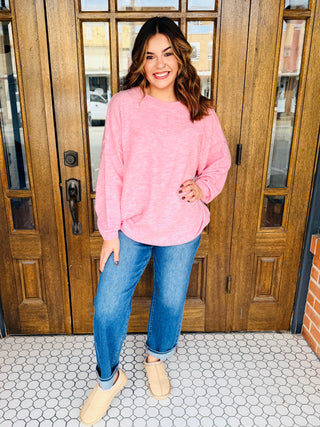 Confident in Every Way Oversized Sweater • Pink-Zenana-Shop Anchored Bliss Women's Boutique Clothing Store