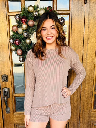 For Good Reason Corded Lounge Set • Mocha-Zenana-Shop Anchored Bliss Women's Boutique Clothing Store