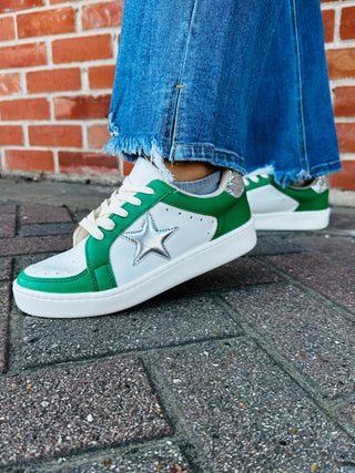 Maker’s Game Day Sneakers • Green & Silver-Stacey Kluttz-Shop Anchored Bliss Women's Boutique Clothing Store