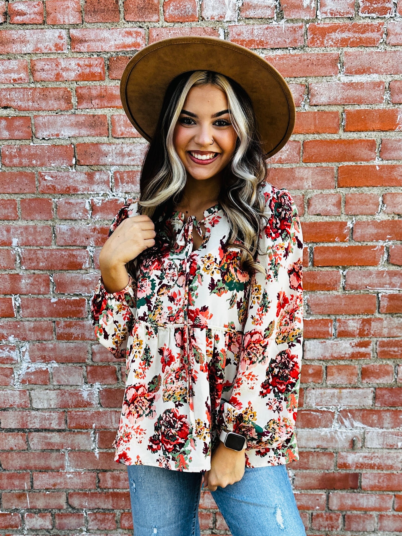 Wishing on Forever Floral Top • Cream-Bibi-Shop Anchored Bliss Women's Boutique Clothing Store