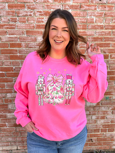 Perfectly Neon Pink Nutcracker Sweatshirt-Keep it Gypsy-Shop Anchored Bliss Women's Boutique Clothing Store